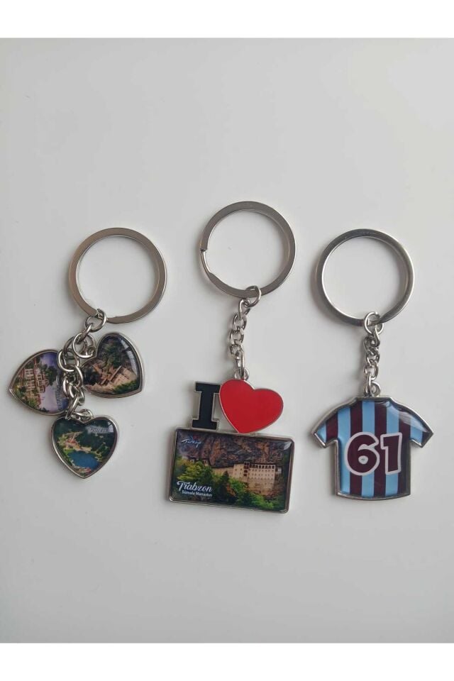 3 Farklı Model Metal Anahtarlık Seti