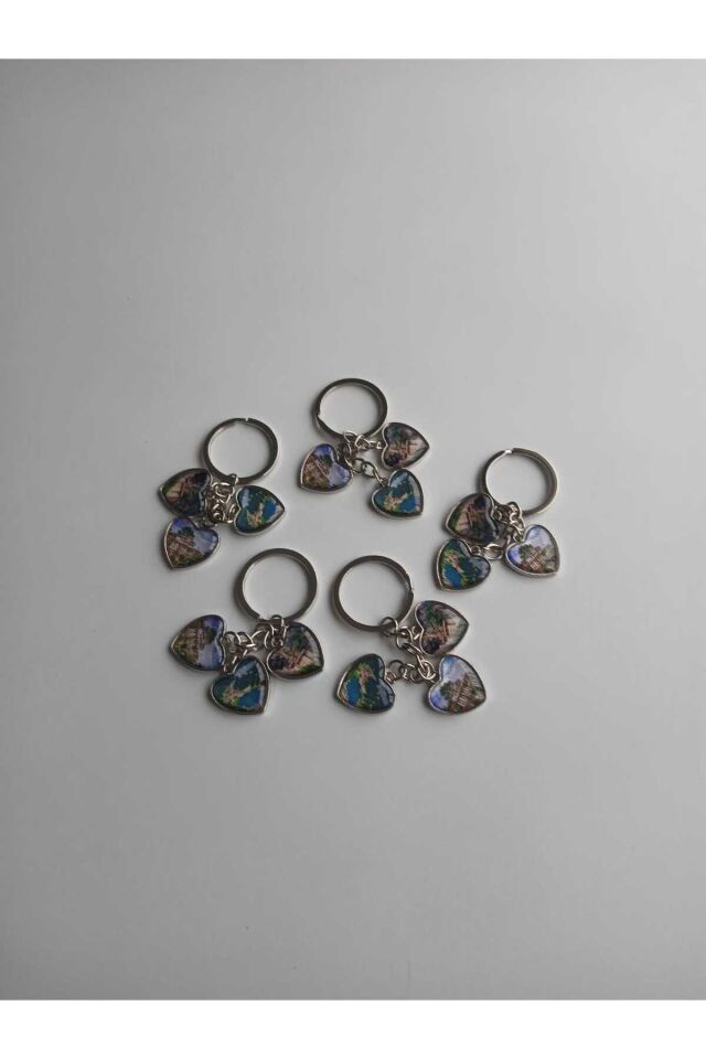 5 Adet Trabzon Manzaralı Kalpli Anahtarlık