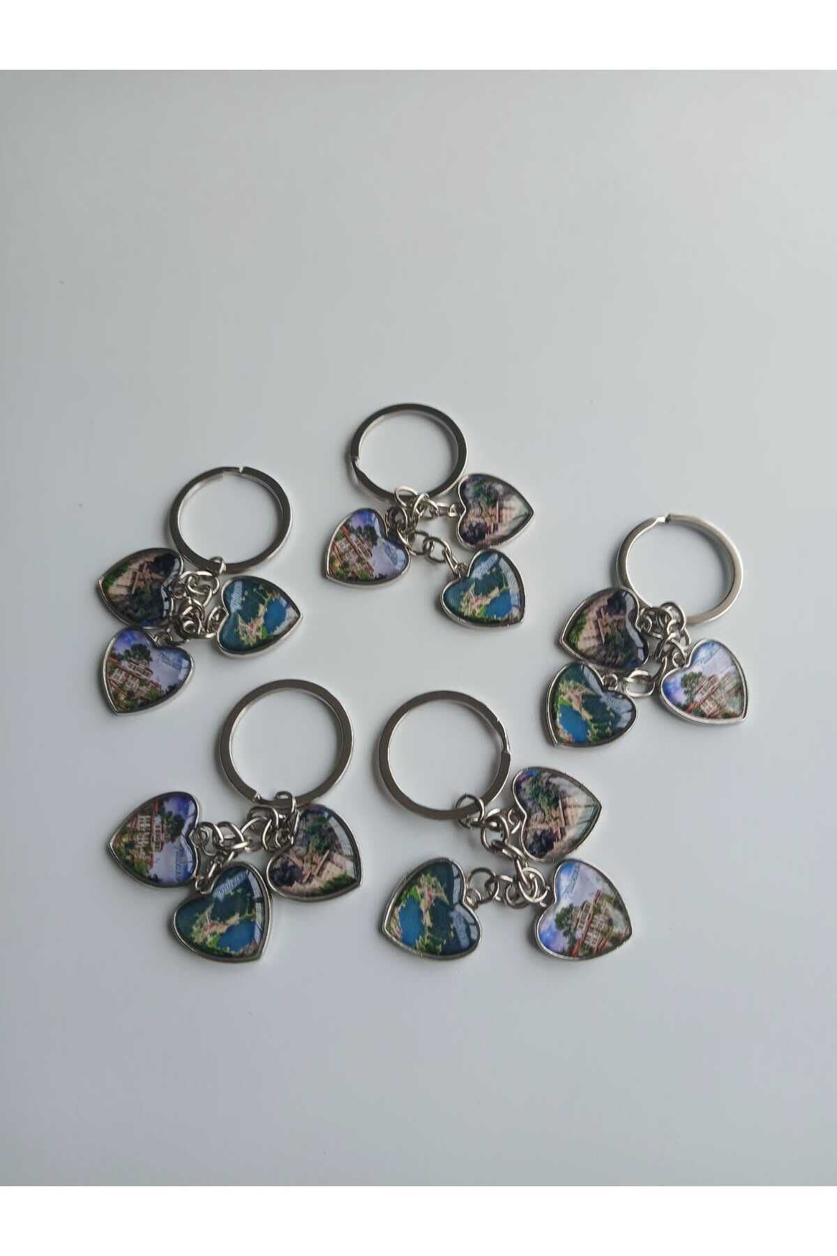 5 Adet Trabzon Manzaralı Kalpli Anahtarlık