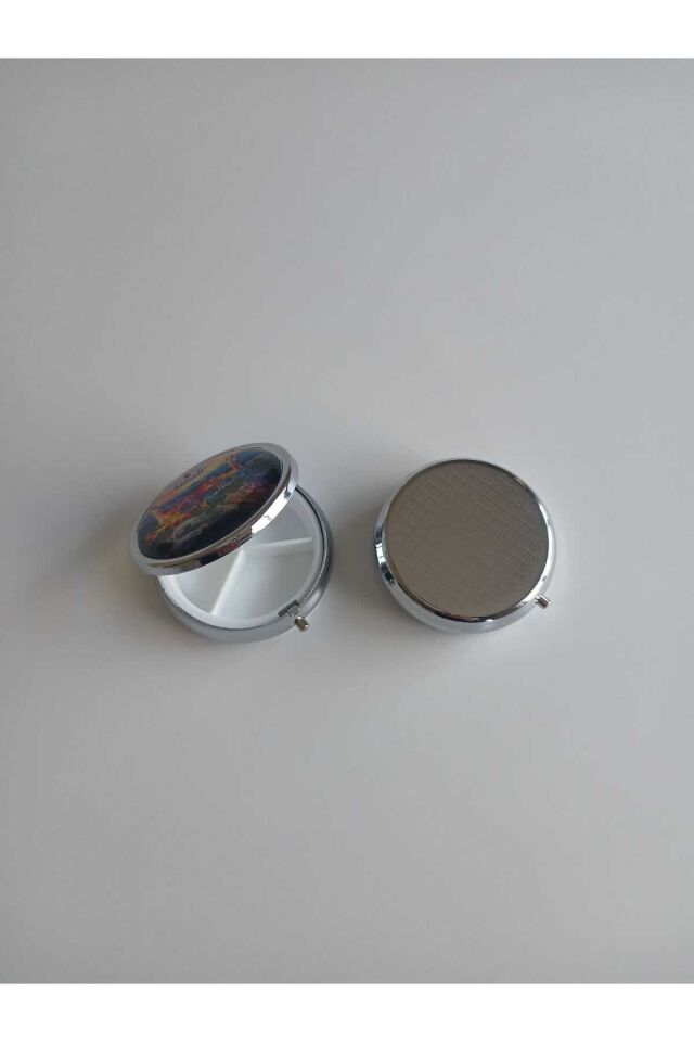 İstanbul Ayasofya Temalı Metal Yuvarlak İlaç (Hap)Saklama Kutusu