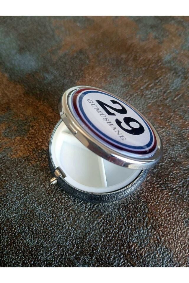 Gümüşhane 29 Temalı Metal Yuvarlak 3 Bölmeli İlaç (Hap) Saklama Kutusu