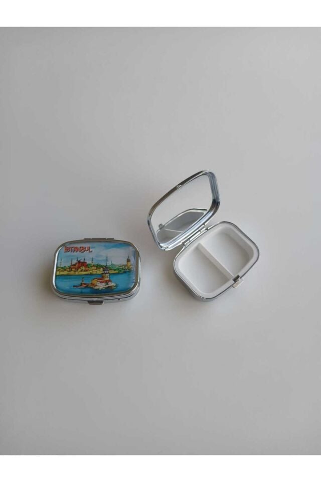 İstanbul Kızkulesi Manzaralı Metal İlaç (Hap)Saklama Kutusu