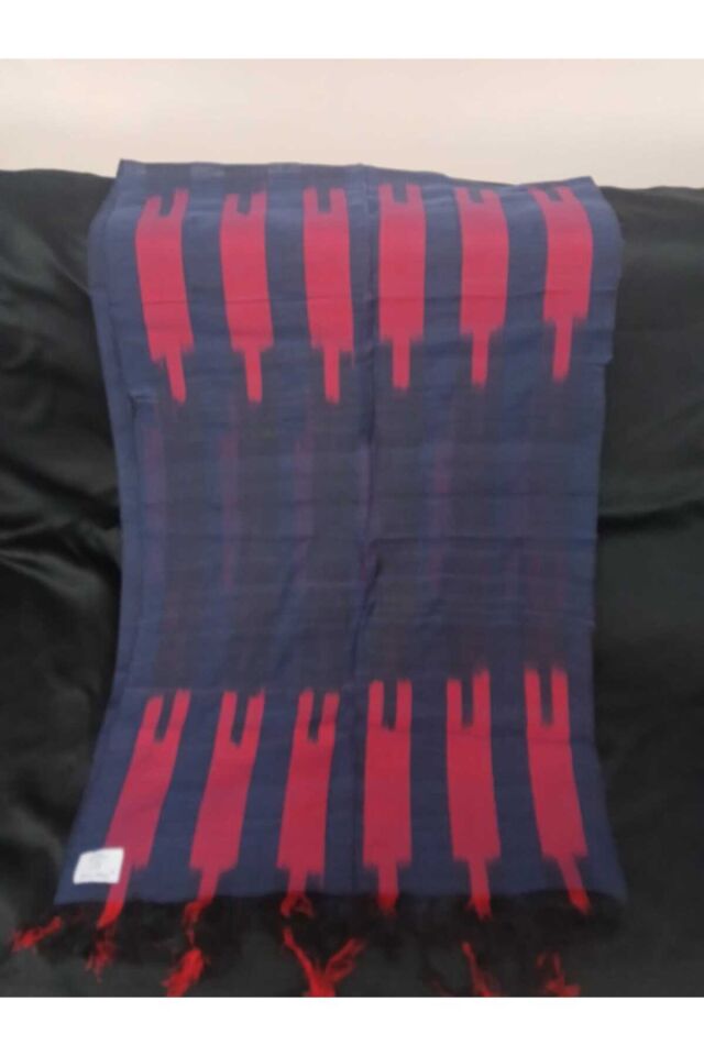 Trabzon hatirasi logolu kesan desenli buyuk olcu (50x160cm.)bordomavi fular.