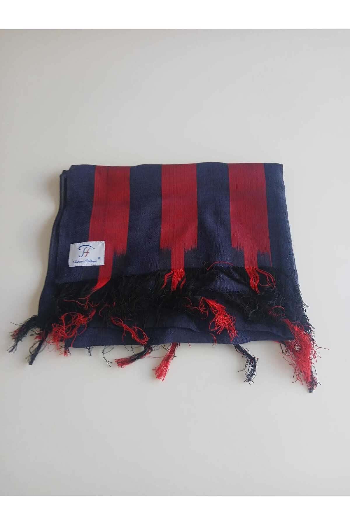 Trabzon hatirasi logolu kesan desenli buyuk olcu (50x160cm.)bordomavi fular.