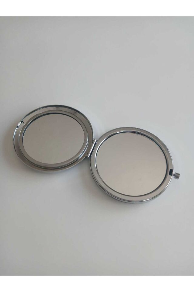 Nazar Boncuklu Temalı Metal Cep Aynası.