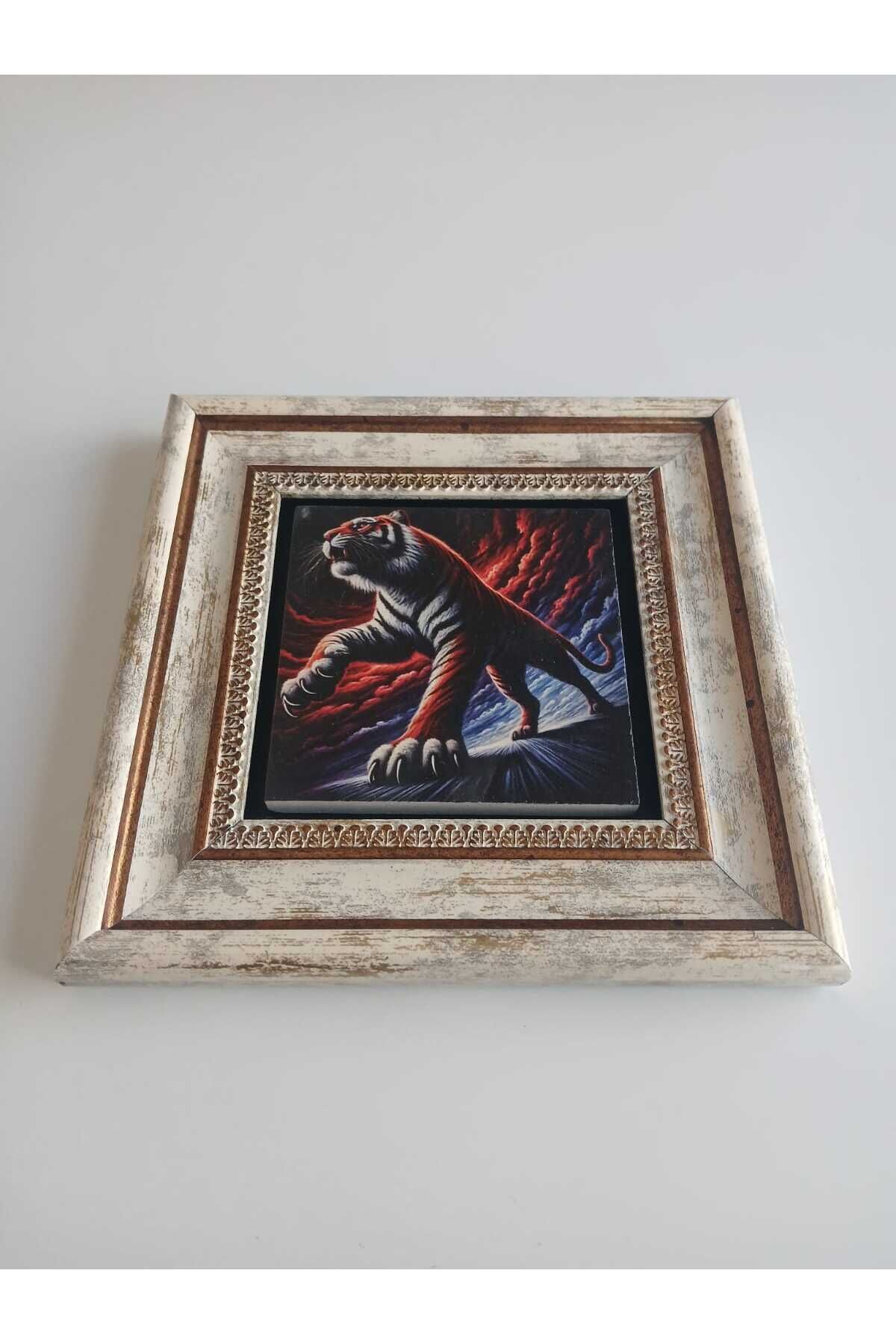 Doğaltaş Siyah Zemin Kaplan Figürlü Tablo