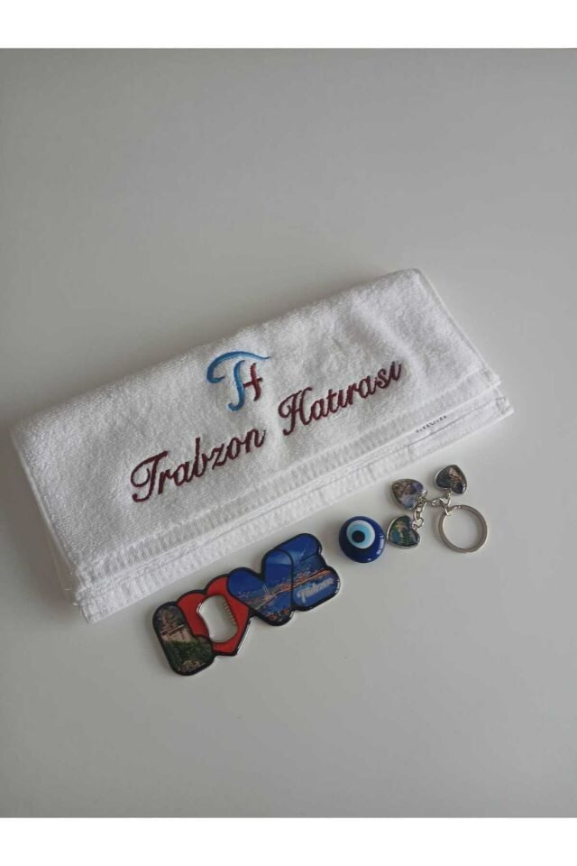 Trabzon Hatırası Nakış İşlemeli Love Açacaklı Set.