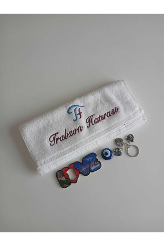 Trabzon Hatırası Nakış İşlemeli Love Açacaklı Set.