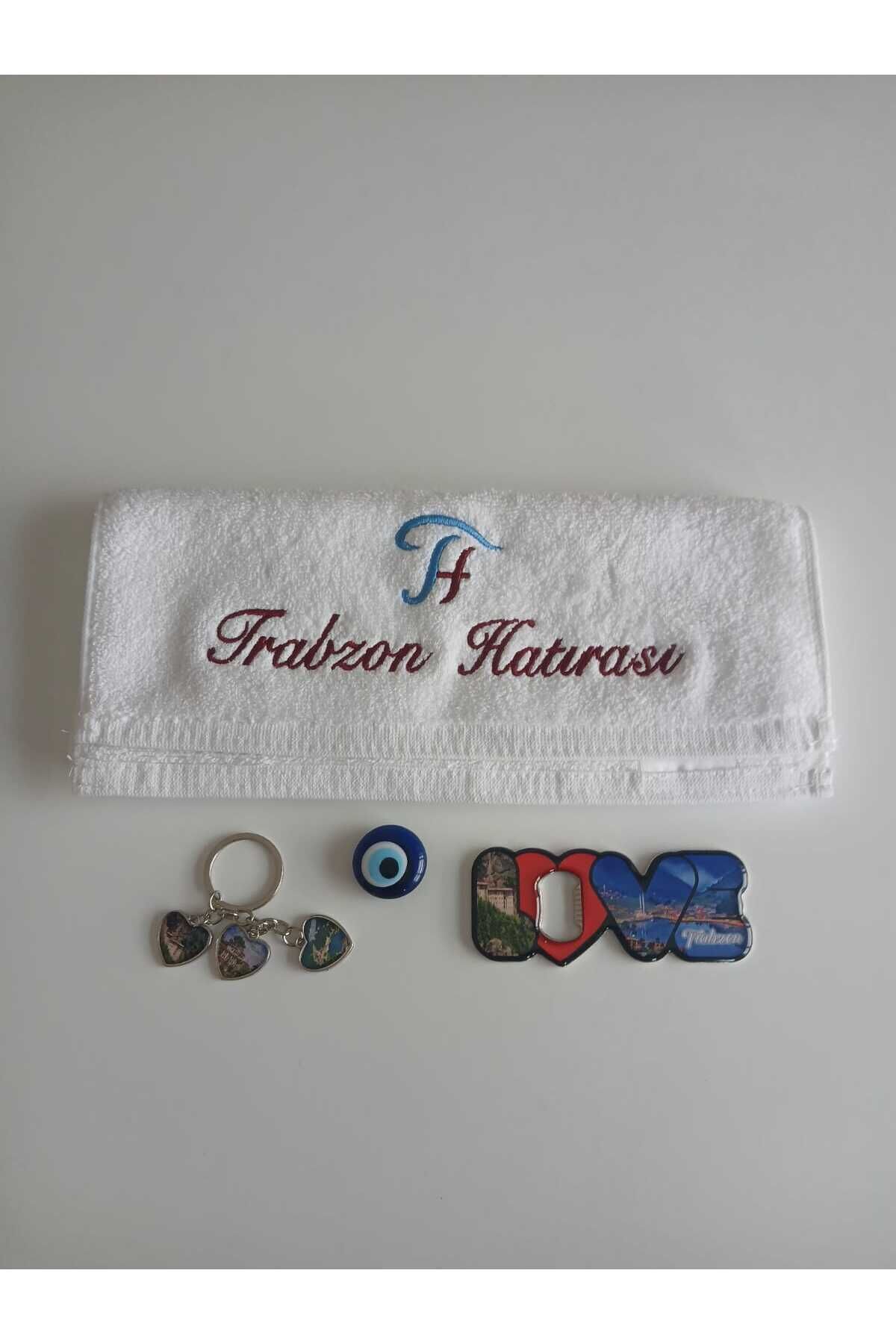 Trabzon Hatırası Nakış İşlemeli Love Açacaklı Set.