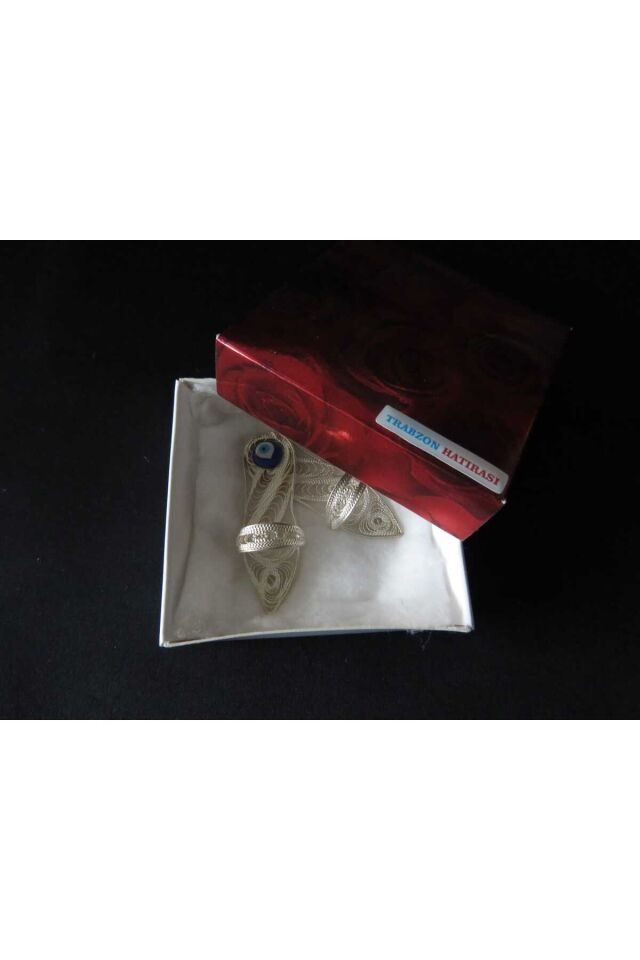 El Üretimi İkili Nazar Boncuklu Telkari takunya Buzdolabı Magneti