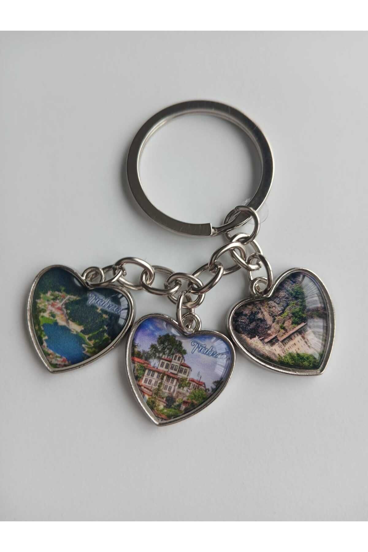 Trabzon Manzaralı 3'lü Kalpli Anahtarlık