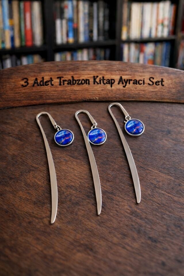 3 Adet Trabzon Uzungöl Manzaralı Metal Kitap Ayracı