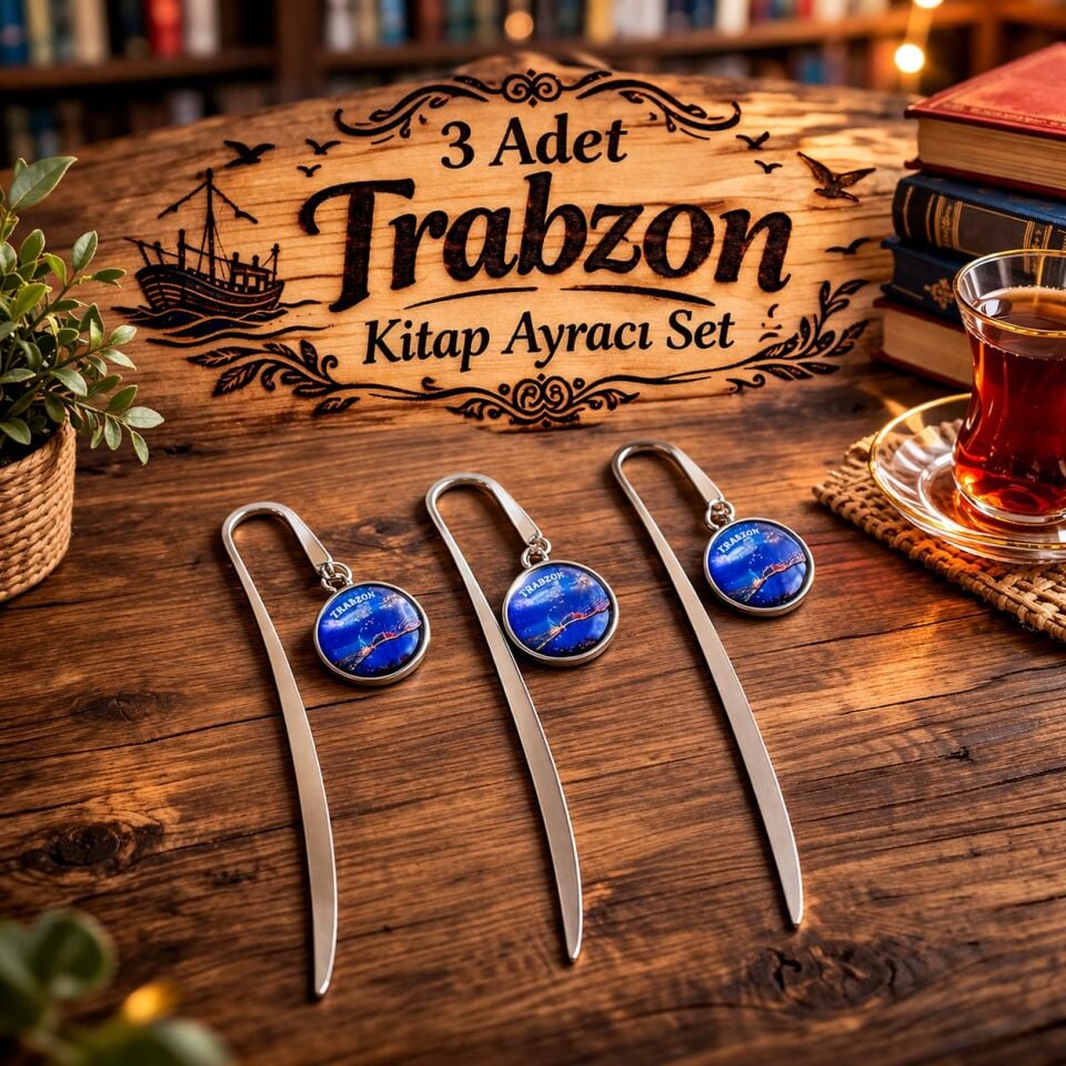 3 Adet Trabzon Uzungöl Manzaralı Metal Kitap Ayracı