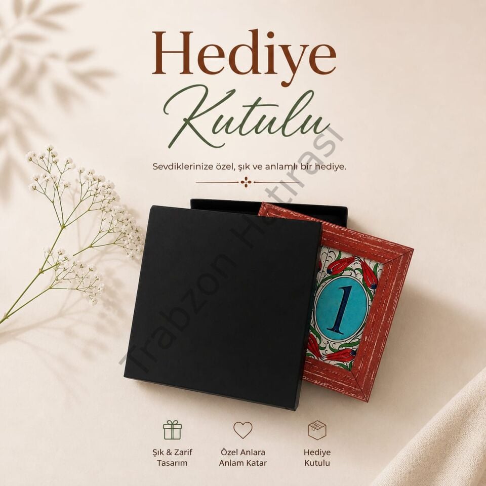 El Üretimi 61 Temalı Kabartma Boyalı Çini Tablo