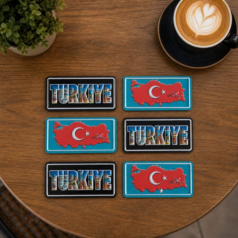 Türk Bayraklı ve Türkiye Temalı Magnet Seti (6 Adet)