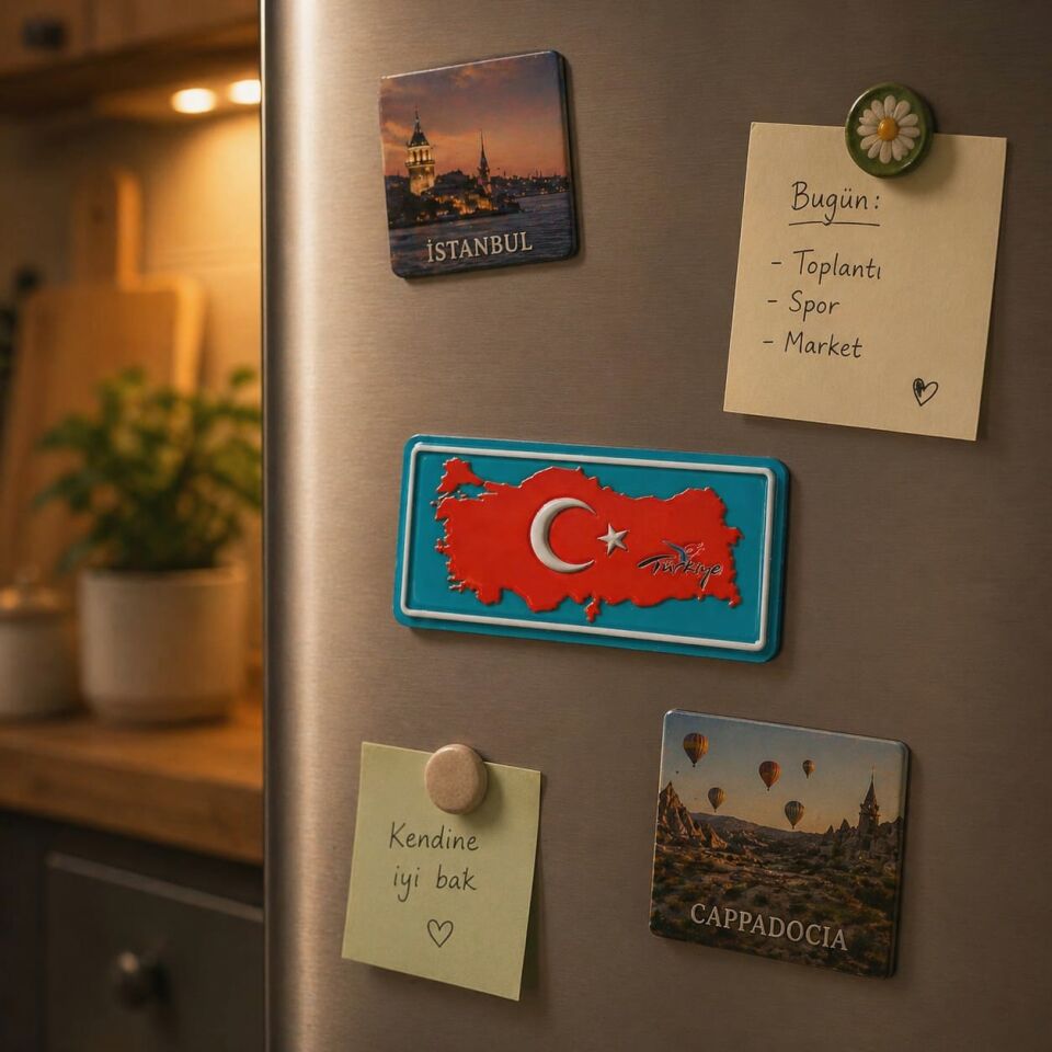 Türk Bayraklı ve Türkiye Temalı Magnet Seti (6 Adet)