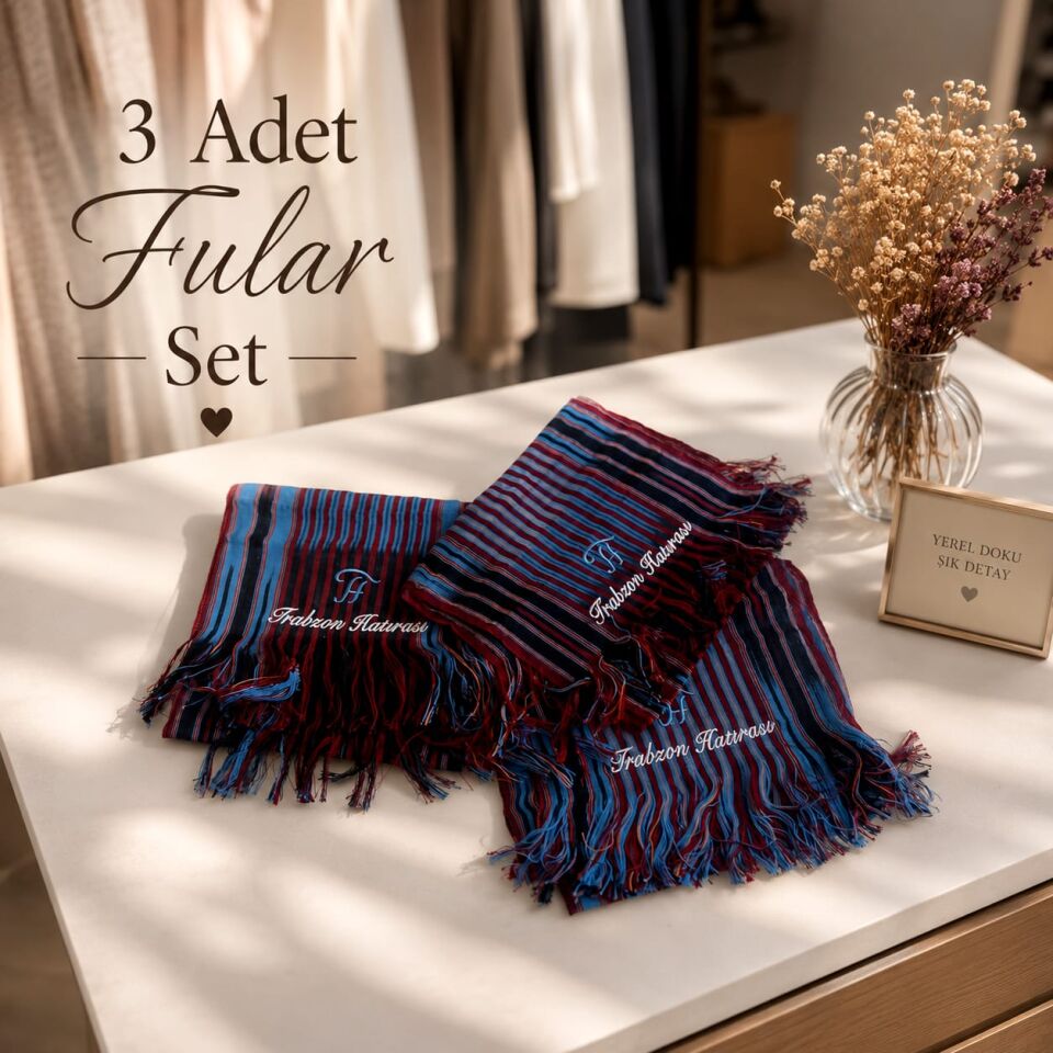 Nakış İşlemeli Fular Seti (3 Adet)