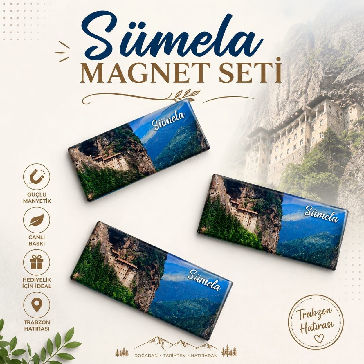 Sümela Manzaralı Magnet Seti (3 adet)