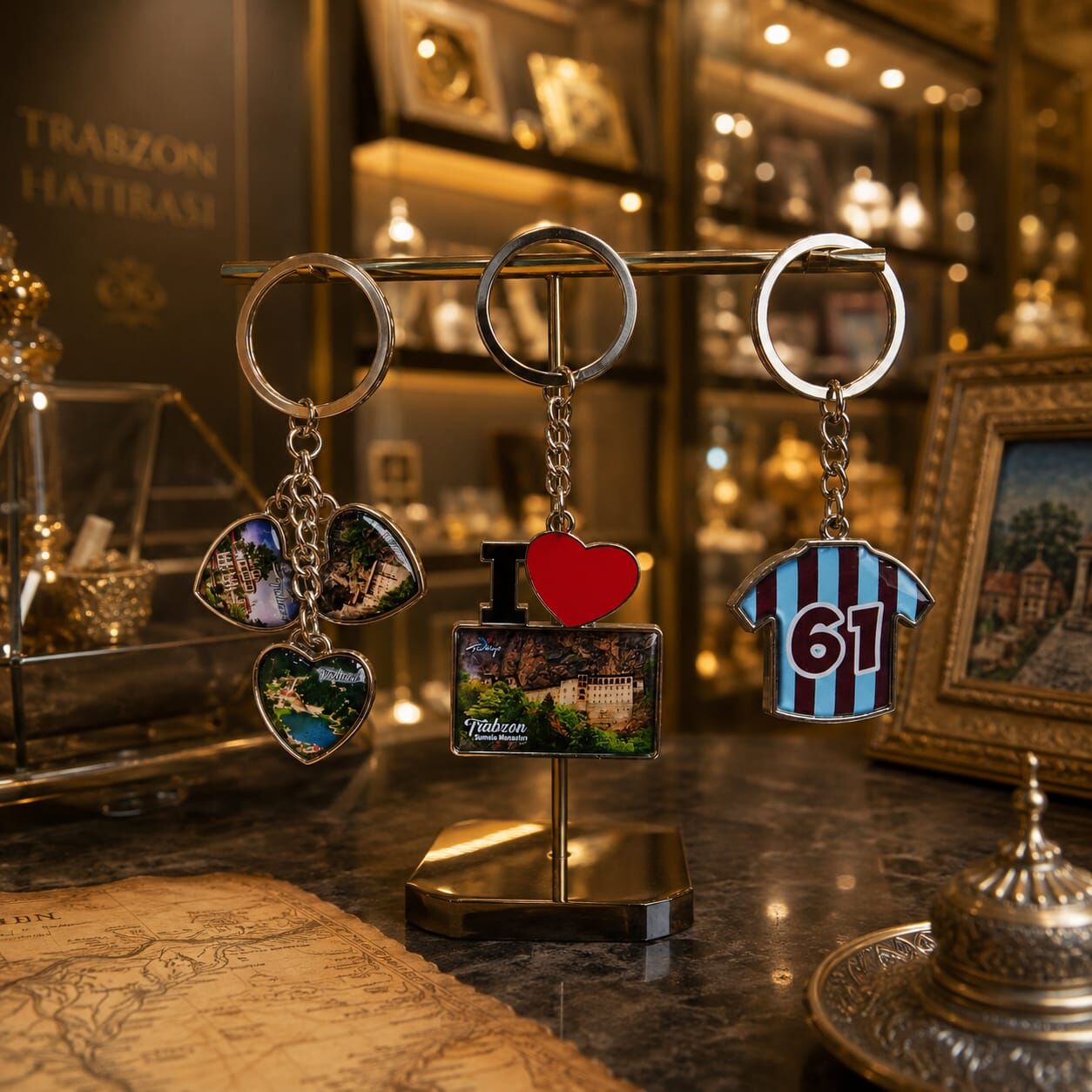 3 Farklı Model Metal Trabzon Anahtarlık Seti