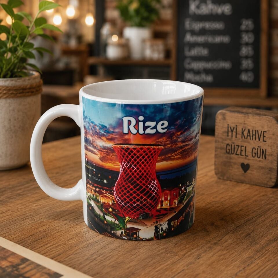Rize Temalı Seramik Kupa