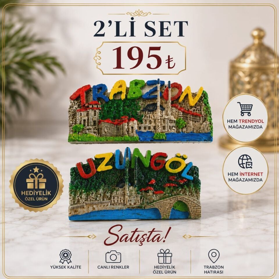 Trabzon Uzungöl ve Sümela Manastırı Magnet Seti (2 Adet) – Sticker Hediyeli