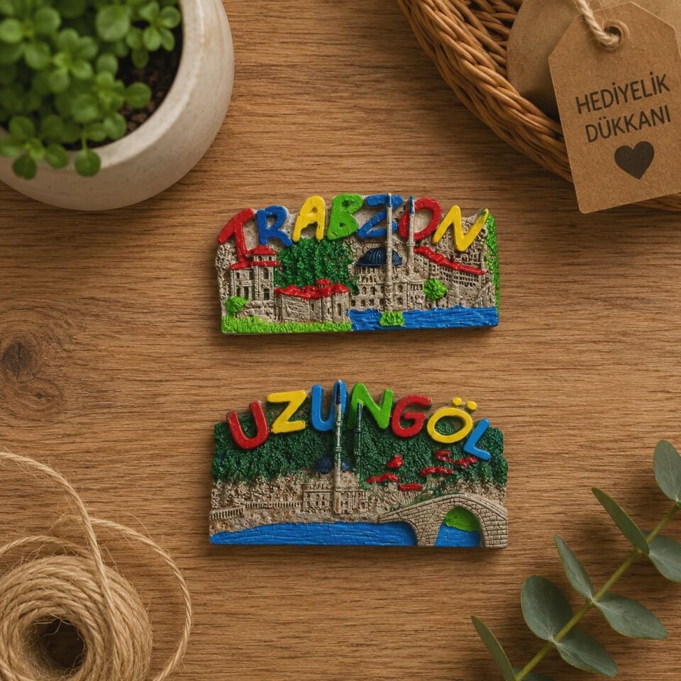Trabzon Uzungöl ve Sümela Manastırı Magnet Seti (2 Adet) – Sticker Hediyeli