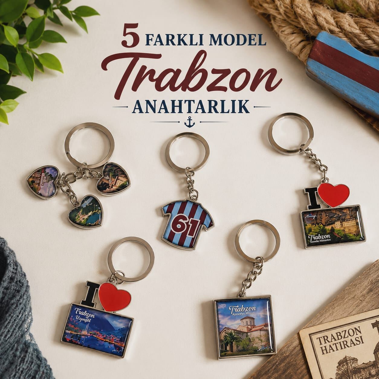 5 Farklı Model Trabzon Anahtarlık Seti