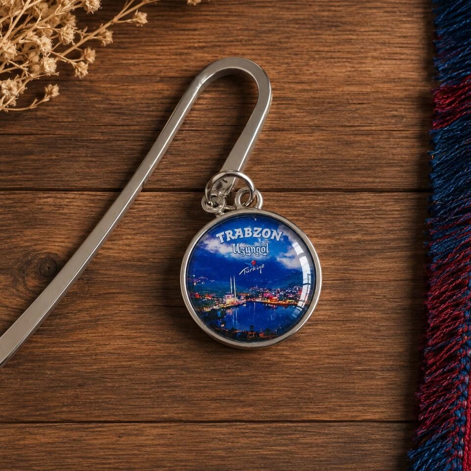 2'li Metal Kitap Ayracı Seti | Trabzon Uzungöl ve İstanbul Kız Kulesi Desenli | 