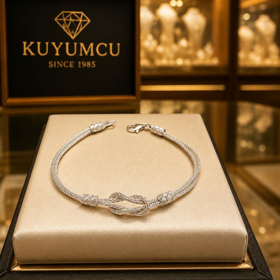 Trabzon Kazaziye 1000 Ayar Gümüş Bileklik – El İşçiliği 20 cm