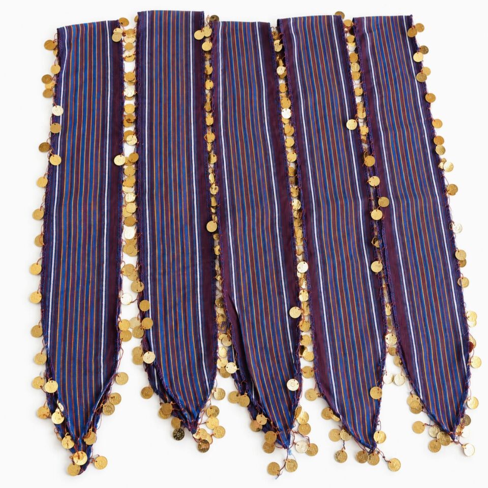 5 Adet Bordo Mavi Beyaz Renkli Yöresel Bandana Seti – 130x10 cm